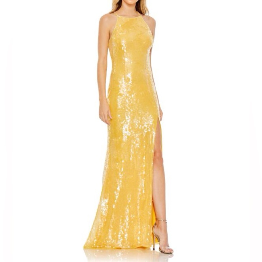 Mac Duggal | Cowl Back Halter Neck Dress